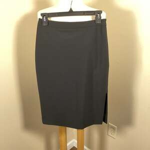 Banana Republic Petite Black Side Slit Mid-Length Pencil Skirt Size 0